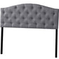 Myra Headboard - Modern and Contemporary Black Faux Leather Upholstered Button-Tufted Scalloped Design