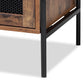 Valeska Modern Industrial 2-Door TV Stand in Walnut Brown Wood and Black Metal Frame, Stylish Entertainment Center for Living Room Storage