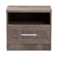 Gallia Nightstand Modern Oak Brown Finished 1-Drawer Bedside Table with Storage