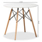 Varen Dining Table Modern Contemporary Design White Polypropylene Plastic Oak Brown Finished Wood