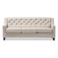 Arcadia Sofa Modern and Contemporary Grey Fabric Upholstered Button-Tufted Living Room 3-Seater