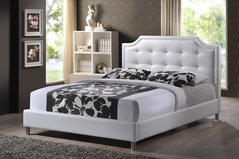 Carlotta Black Modern Bed - Upholstered Headboard