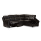 Roland Sectional Modern and Contemporary Black Faux Leather 2-Piece with Recliner and Storage Chaise