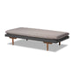 Marit Daybed - Mid-Century Modern Two-Tone Grey Fabric Upholstered with Walnut Finished Wood