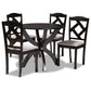 Nesa Dining Set Modern Transitional 5-Piece Grey Fabric Upholstered with Dark Brown Finished Wood for Stylish Dining Rooms