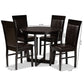 Irma Dining Set Modern 5-Piece Dark Brown Faux Leather Upholstered Dining Furniture with Finished Wood