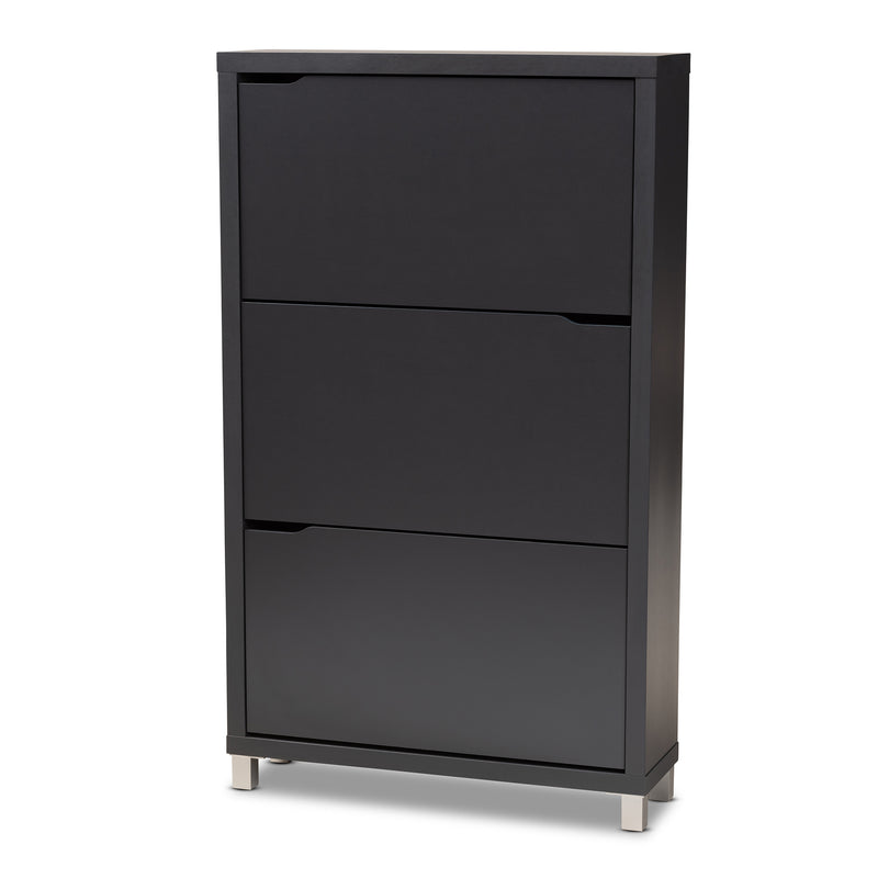 Simms Shoe Cabinet Dark Brown Modern