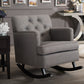 Bethany Rocking Chair Modern and Contemporary Grey Fabric Upholstered Button-tufted