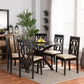 Callie Dining Set Modern Contemporary Grey Fabric Upholstered Dark Brown Finished Wood 7-Piece