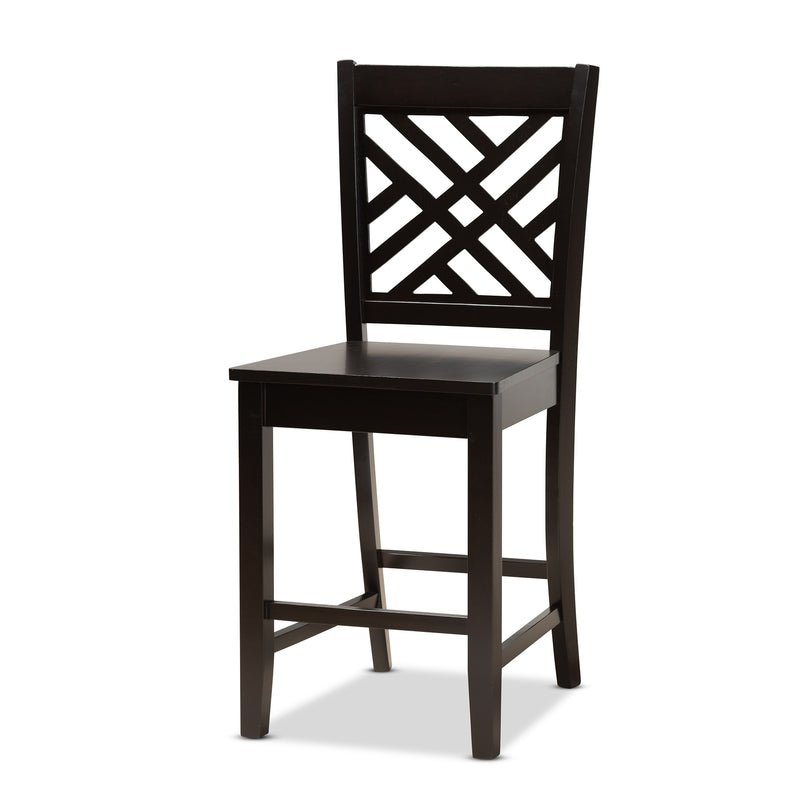 Caron Pub Set Modern and Contemporary Dark Brown Finished Wood 5-Piece