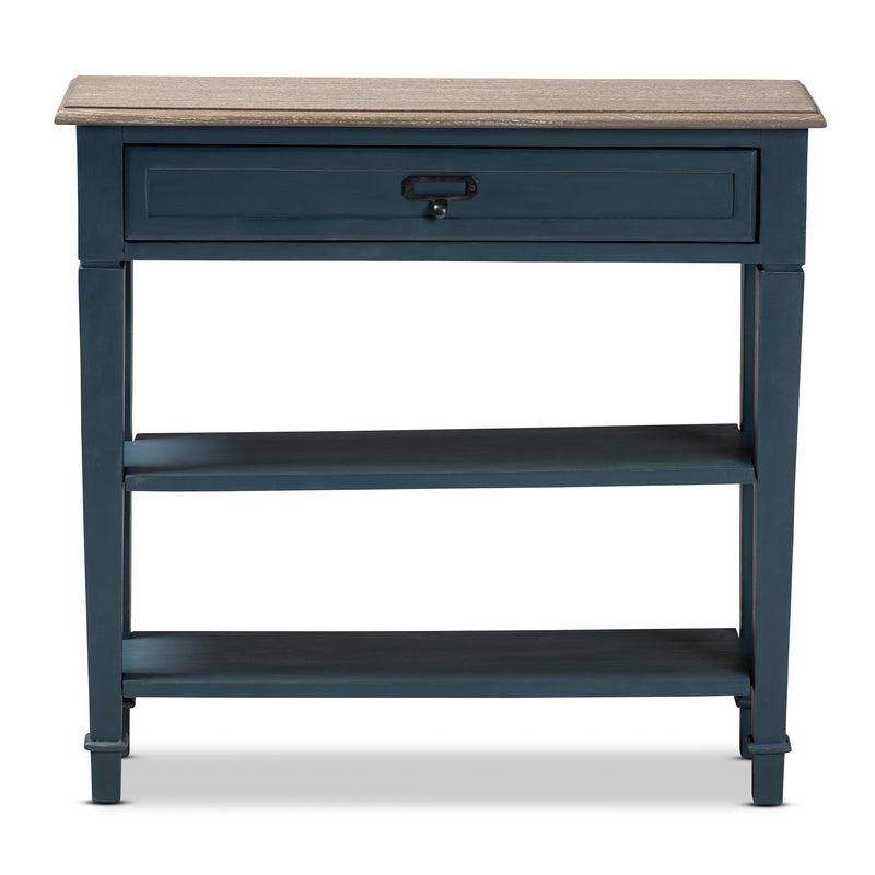 Dauphine Accent Console Table French Provincial Blue Spruce Finished Wood