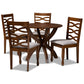 Aspen Modern 5-Piece Dining Set with Grey Fabric Upholstery and Walnut Brown Finished Wood