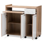 Charmain Kitchen Cabinet in Modern Contemporary Light Oak and White Finish