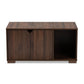 Jasper Cat Litter Box Cover Modern and Contemporary Walnut Brown Finished 2-Door Wood House