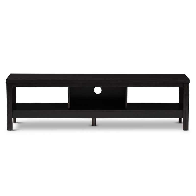 Callie TV Stand Modern Contemporary Wenge Brown Finished Entertainment Center with Storage for Living Room