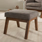 Aberdeen Ottoman Mid-Century Modern Design with Walnut Finish and Gravel Fabric Upholstery for Stylish Home Decor