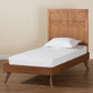 Noela Twin Size Platform Bed - Mid-Century Modern Walnut Brown Wood, Stylish and Durable Bedroom Furniture