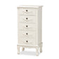 Callen 5-Drawer Chest Classic White Finished Wood Storage Furniture for Bedroom or Living Room