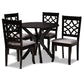 Elena Dining Set Modern and Contemporary Grey Fabric Upholstered with Dark Brown Finished Wood 5-Piece