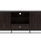 Unna TV Cabinet 70-Inch Dark Brown Wood with 2 Sliding Doors and Drawer