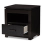 Bienna Nightstand - Modern Wenge Brown 1-Drawer Bedside Table for Bedroom Storage