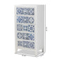 Alma Accent Storage Cabinet Spanish Mediterranean Inspired 5-Drawer Design with White Wood and Blue Floral Tile