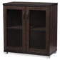 Zentra Sideboard Modern and Contemporary Dark Brown Storage Cabinet with Glass Doors