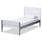 Nereida Twin Platform Bed - Modern Classic Mission Style in White and Dark Grey Wood