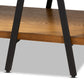 Britton Console Table Rustic Industrial Design with Walnut Wood and Black Metal Accents