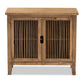 Clement Accent Storage Cabinet Rustic Medium Oak 2-Door Wood Spindle Design for Stylish Home Organization