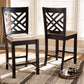 Caron Pub Chair Set of 2 Modern and Contemporary Gray Fabric Upholstered Espresso Brown Finished Wood