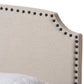 Odette Bed - Modern and Contemporary Light Beige Fabric Upholstered