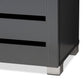 Adalwin Modern Dark Gray Wooden Shoe Storage Cabinet with 3 Doors for Entryway Organization and Stylish Home Décor