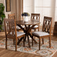 Callie Dining Set Modern Contemporary Grey Fabric Upholstered Dark Brown Finished Wood 5-Piece