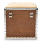 Violetta Ottoman Vintage Industrial Beige Fabric Upholstered Wood Storage Trunk