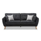 Miranda Sofa Mid-Century Modern Dark Grey Fabric Upholstered