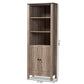 Derek Bookcase Modern Rustic Oak Finished Wood 2-Door Storage Unit for Home or Office