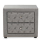 Lepine Nightstand - Modern and Contemporary Gray Fabric Upholstered 2-Drawer Wood Design