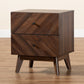 Hartman Mid-Century Modern Nightstand Walnut Brown Finished Wood with 2 Drawers for Stylish Bedroom Storage