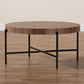 Umar Coffee Table - Modern Industrial Design with Walnut Brown Wood and Black Metal Frame for Stylish Living Room Decor