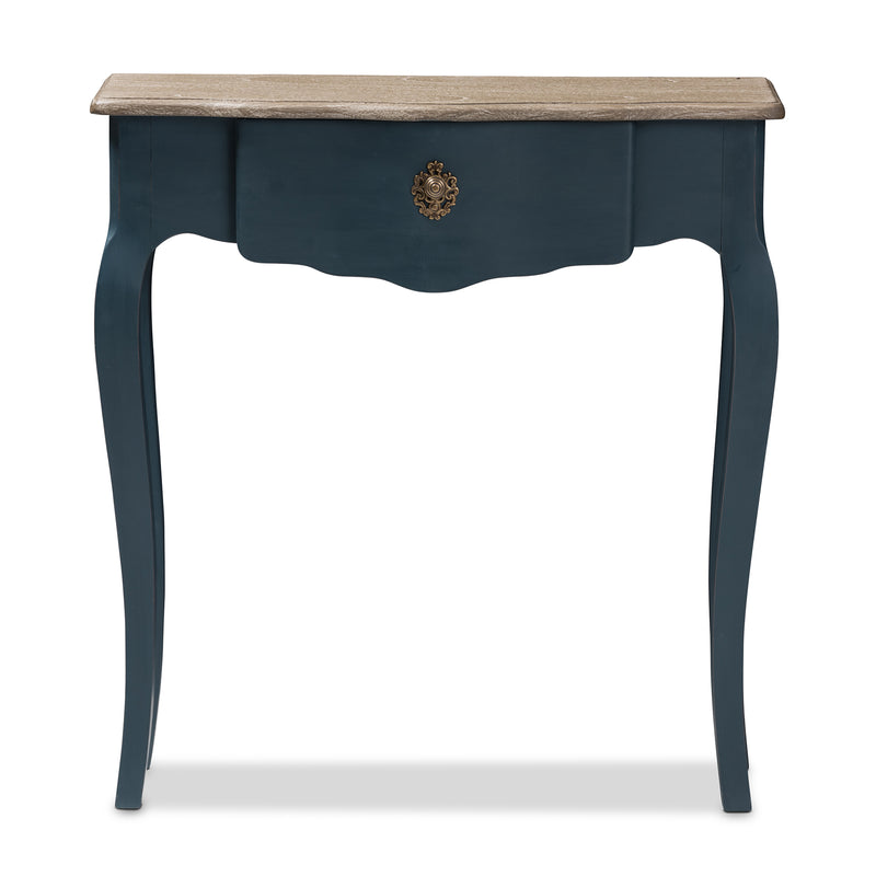 Mazarine Console Table Classic Provincial Blue Spruce Finish for Elegant Home Decor