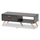 Kelson Coffee Table Modern Contemporary Dark Grey Wood Gold Finish Stylish Living Room Furniture Piece