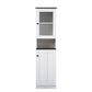 Lauren Buffet and Hutch Kitchen Cabinet in Two-tone White and Dark Brown