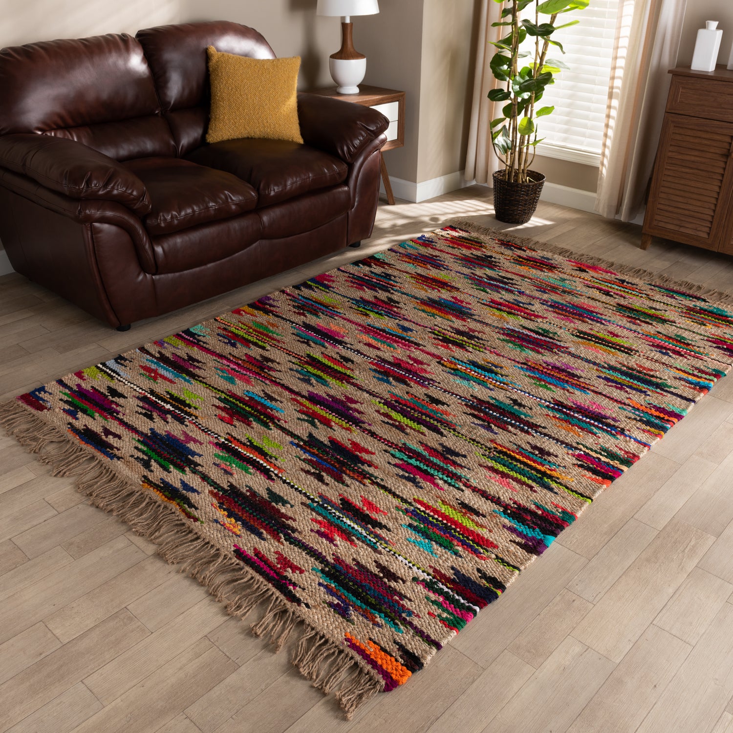 Zurich Area Rug - Modern Multi-Colored Handwoven Hemp Blend for Stylish Home Decor