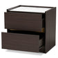 Walker Modern Contemporary Nightstand Dark Brown Gold Finished Wood Faux Marble Top Stylish Bedroom Storage