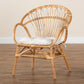 Benicia Rattan Dining Chair Modern Bohemian Style Natural Brown Finish