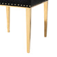 Caspera Dining Chair Set Contemporary Glam and Luxe Black Velvet Fabric and Gold Metal 2-Piece