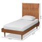 Rin Twin Size Platform Bed in Mid-Century Modern Walnut Brown Wood with Sleek Design and Sturdy Construction