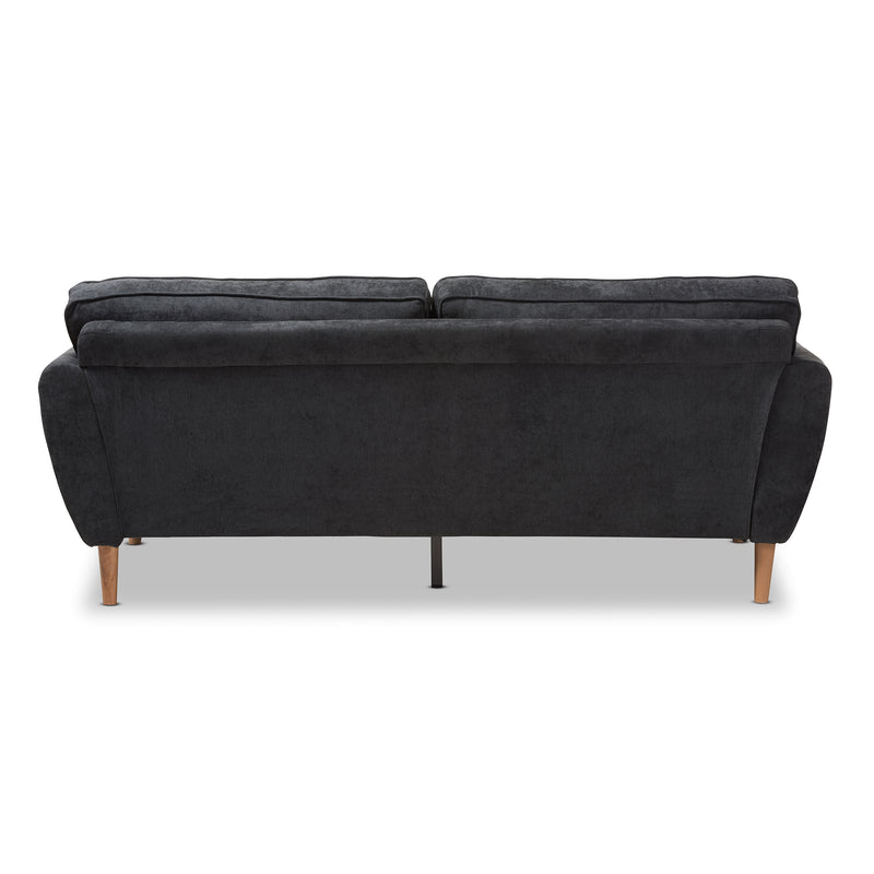 Miranda Sofa Mid-Century Modern Dark Grey Fabric Upholstered