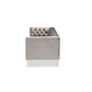 Zanetta Glam Gray Velvet Sofa with Luxe Gold Finish